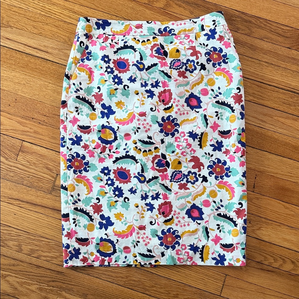 Boden Multicolor Floral Pencil Skirt